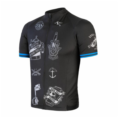 Herren Radtrikot Sensor Cyklo Tour schwarz black tatoo
