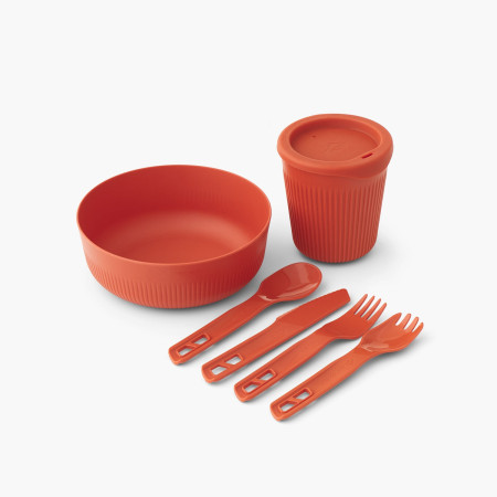 Geschirrset Sea to Summit Passage Dinnerware Set 1P 6 Piece rot Spicy Orange