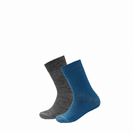 Kindersocken Devold Daily Merino Light Sock 2Pk Kid blau/grau FLOOD MIX