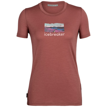 Damen-T-Shirt Icebreaker Women Tech Lite II SS Tee Trailhead rot grape