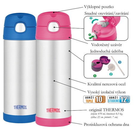 Kinder Thermoflasche Thermos Funtainer Nerez 470 ml