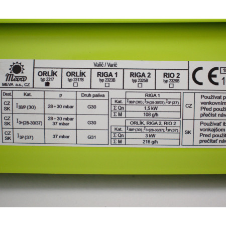 Campingkocher Meva Orlík Ofen Typ 2317