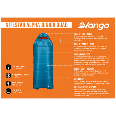 Kinderschlafsack Vango Nitestar Alpha Junior Quad