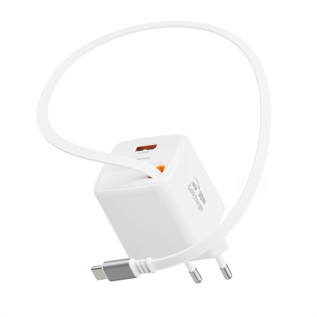 Adapter Swissten SlideCharge Gan 30W, 1X USB-A 18W