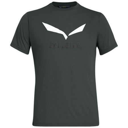 Herren-T-Shirt Salewa Solidlogo Dri-Rel M S/S Tee grau/weiß bungee cord melange