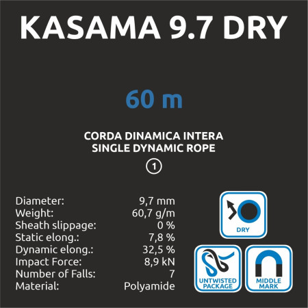 Kletterseil Camp Kasama 9.7 Dry - 60m