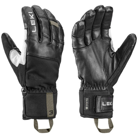 Skihandschuh Leki Montera Pro GTX schwarz black-white-burnt olive