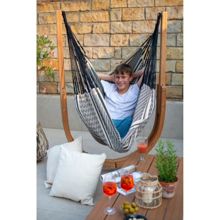 Schaukelstuhl mit Ständer La Siesta Udine Organic Zebra