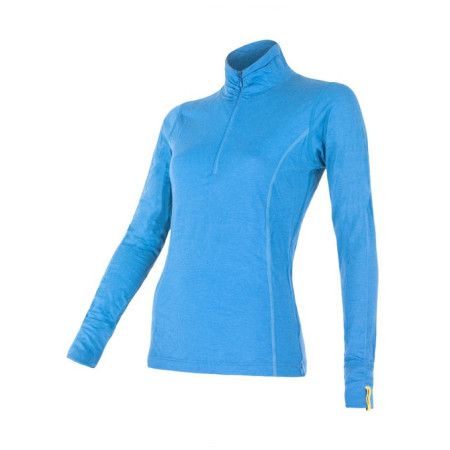 Damen-Funktionsshirt Sensor Merino Active Stehkragen, Reißverschluss blau Blue