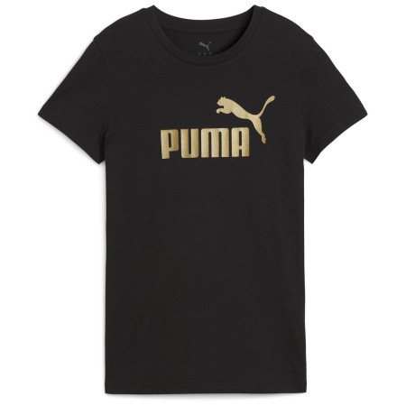 Damen-T-Shirt Puma ESS NO. 1 LOGO Metallic Tee schwarz PUMA Black-metallic gold