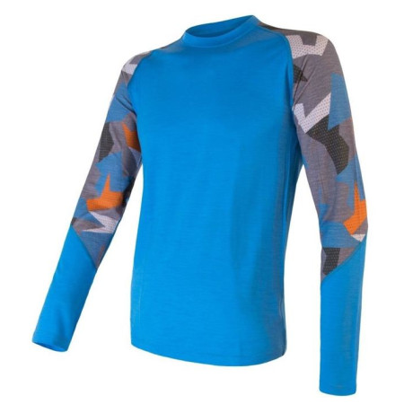 Herren-Funktionsshirt Sensor Merino Impress Langarm blau Blue/Camo
