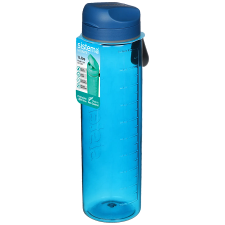 Flasche Sistema Hydrate Tritan Flip Top 1 l blau