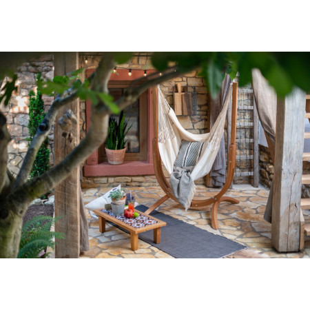 Schaukelstuhl mit Ständer La Siesta Udine Organic Latte