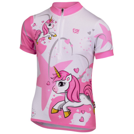 Kinder-Radtrikot Etape Rio (dívčí) weiß/rosa bílá/růžová