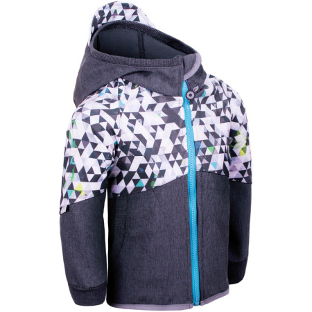 Kinder-Softshell-Jacke Unuo Fleece Street grau/blau