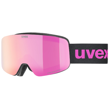 Skibrille Uvex Pwdr FM schwarz/rosa black matt dl/pink-clear