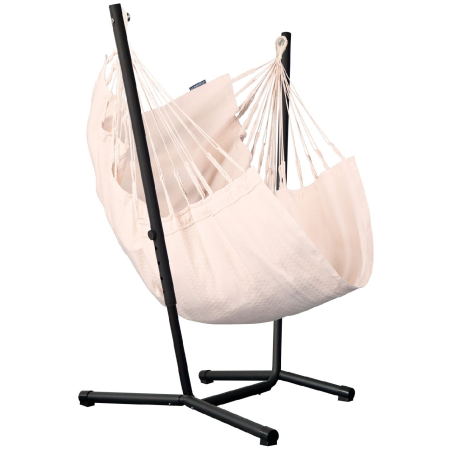 Schaukelstuhl mit Ständer La Siesta Fiji set Organic Comfort beige Latte