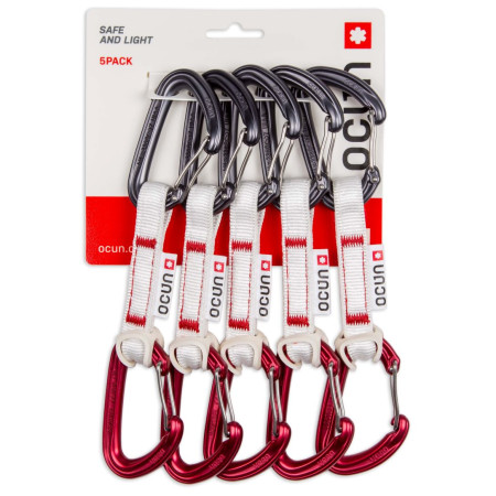 Express-Set Ocún Kestrel QD Bio-Dyn-Ring 15 mm 10 cm 5-Pack rot Red