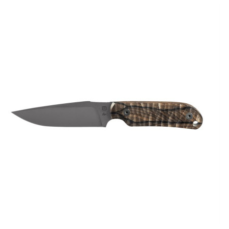 Messer TB OUTDOOR Commandeur All Purpose Knife Ziricote Wood Handle schwarz/braun