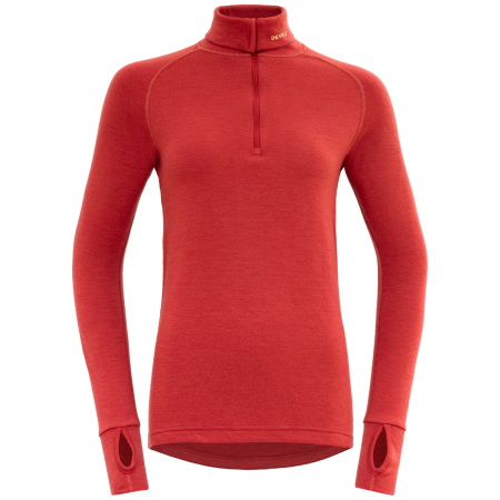 Damen-Rollkragenpullover Devold Expedition Woman Zip Neck hellorange BEAUTY