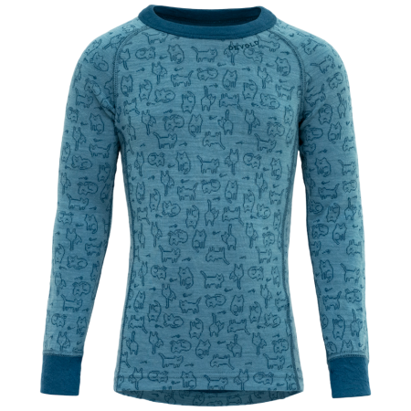 Kinder-Funktionsshirt Devold Duo Active Merino Shirt Kid hellblau MOON