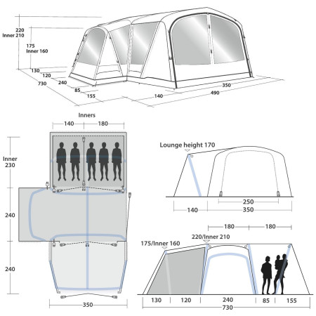 Aufblaszelt Outwell Mountain Lake 5ATC