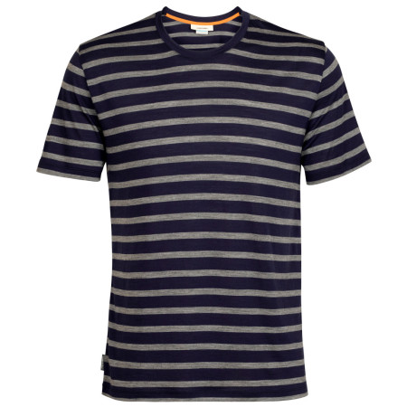 Herren-T-Shirt Icebreaker Drayden SS Tee Stripe dunkelblau midnight navy/gritstone heather/s