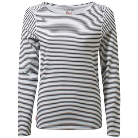Damen-T-Shirt Craghoppers NL Erin LS Top weiß/grau BlueNavy Str