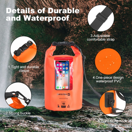 Wasserdichte Hülle Swissten WASSERDICHT ORANGE (10L)