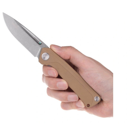 Klappmesser Acta non verba Z200 BB, Stonewash/Plain Edge, G10 beige coyote