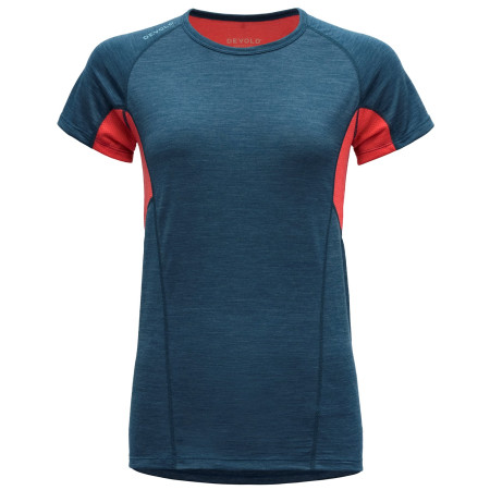 Damen-T-Shirt Devold Running Woman T-Shirt blau/rot Flood