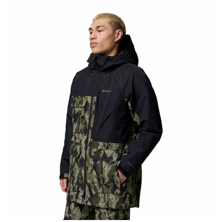 Herren Skijacke Columbia Coreshot™ Printed Jacket grün/grau Greenscape Treebark Print, Black