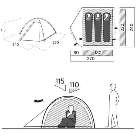 Wanderzelt Easy Camp Rondane 3 II.