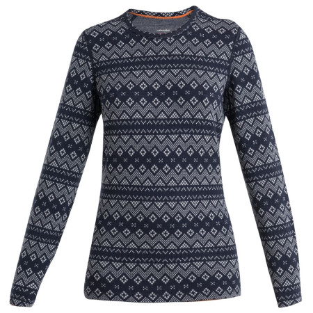 Damen-Funktionsshirt Icebreaker W Mer 260 Vertex LS Crewe First Snow dunkelblau Midnight Navy/Snow/J