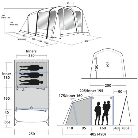 Aufblaszelt Outwell Elmdale 3PA