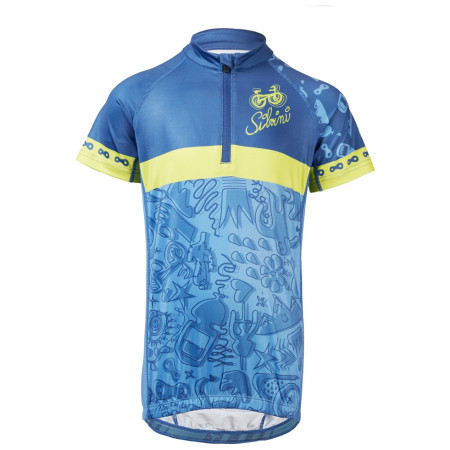 Kinder-Radtrikot Silvini Scrivia 2023 blau/grün blue-lime