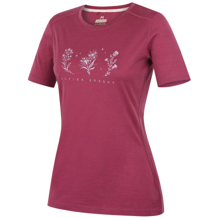 Damen-T-Shirt MOOA Merino Lyolite Bloom 150 Short rosa dark pink