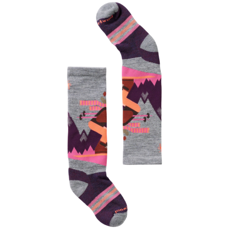 Kindersocken Smartwool Kids' Wintersport Full Cushion Mountain Moose OTC Socks rosa LIGHT GRAY/PINK