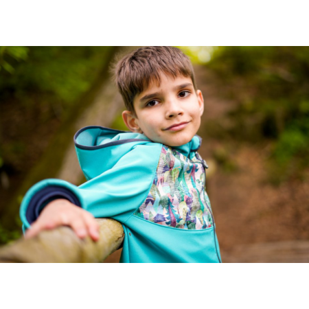 Kinder-Softshell-Jacke Unuo Vliesmuster