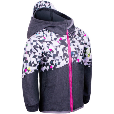 Kinder-Softshell-Jacke Unuo Fleece Street grau/rosa