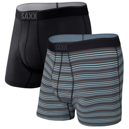 Boxershorts Saxx Quest Quick Dry Mesh Boxer Brief Fly 2Pk grau sunrise stripe/black II