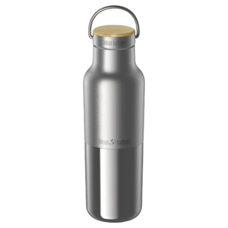 Thermokanne Klean Kanteen Rise Reflect 16oz (w/ Bamboo Cap) silber Brushed Stainless
