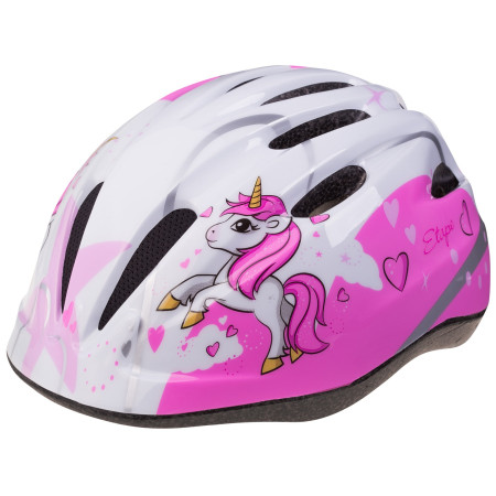 Kinderhelm Etape Rebel rosa/weiß White/Pink