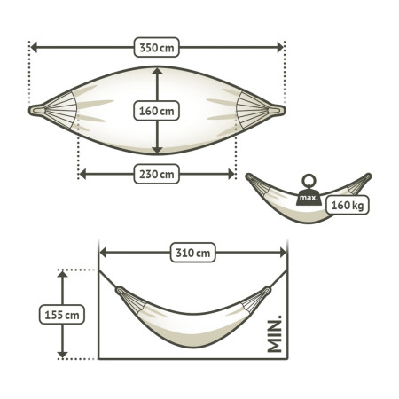 Hängematte La Siesta Modesta Double Cosy