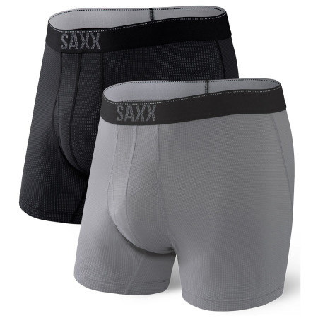 Boxershorts Saxx Quest Quick Dry Mesh Boxer BF 2Pk grau black/dk charcoal II