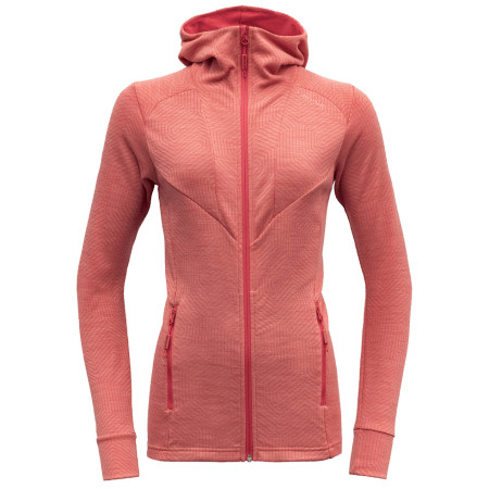 Damen-Sweatshirt Devold Aksla Woman Jacket W/Hood lachsfarbe Poppy