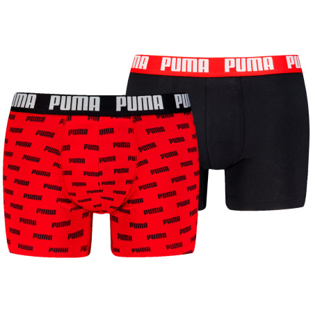Herren-Boxershorts Puma Everyday Aop Print Boxer 2P schwarz/rot Red / Black