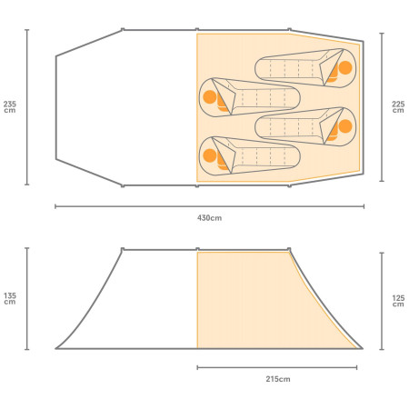 Wanderzelt Regatta Montegra 4 ALU
