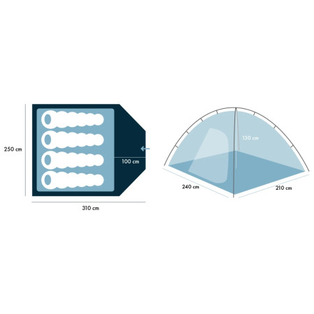 Zelt Zulu Dome 4 Plus Black
