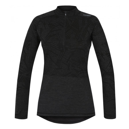 Damen-Thermounterwäsche Husky Merino 100 Dl. Rukáv Zip L schwarz